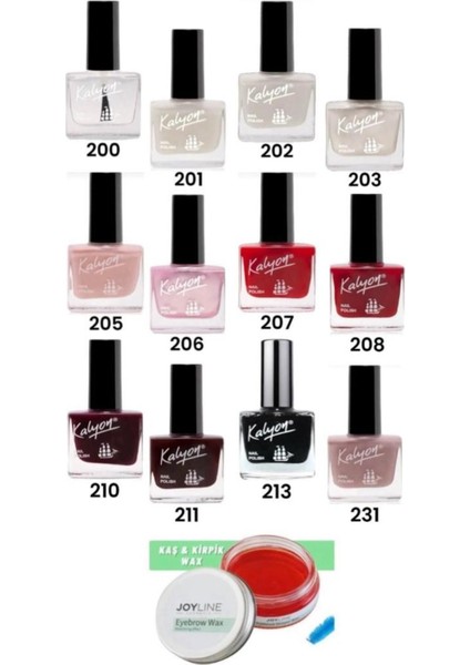 Oje 12'li Set-1+Joy Line Kaş Şekillendirici ve Sabitleyici Wax 50ML