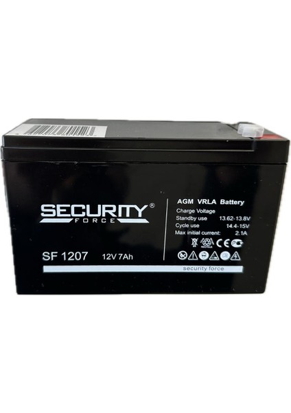 Serisi SF-1207 12 Volt 7 Amper Bakımsız Kuru Akü Alarm Paneli Aküsü 5 Adet