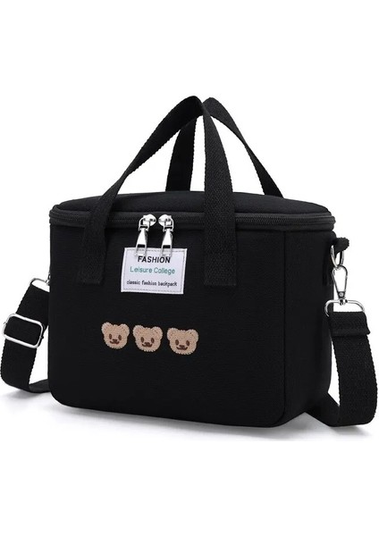 Cicibears Çok Fonksiyonlu Su Geçirmez Ayıcık Desenli Anne Bebek Çantası - Siyah (Yurt Dışından)
