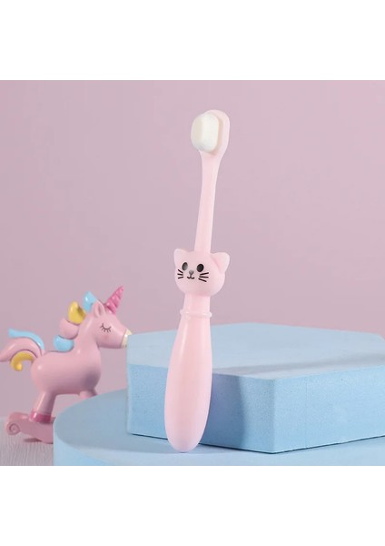 Cicibears Çocuk Kedili Yumuşak Kıl Yüksek Kaliteli Diş Fırçası - Pembe (Yurt Dışından)