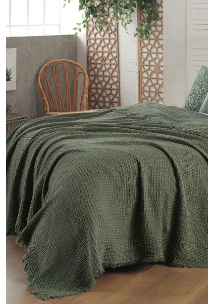 Cher Yeşil Çift Kişilik %100 Pamuk Mood Comfort Yatak Örtüsü Seti