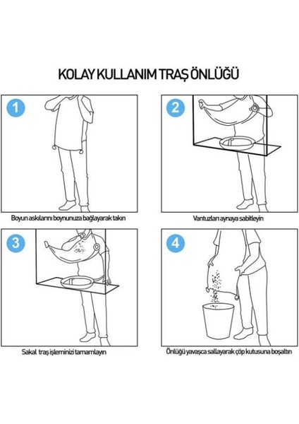 Saç Sakal Kesme Traş Önlüğü Örtüsü Evde Traş Önlük Vantuzlu Beyaz