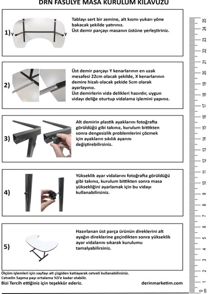 Fasülye Masa (Silinebilir Özellik)