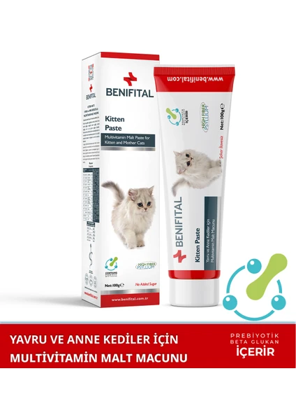 Kitten Paste 100 gr Yavru Ve Anne Kediler Için Folik Asit Destekli Multivitamin Malt Macun