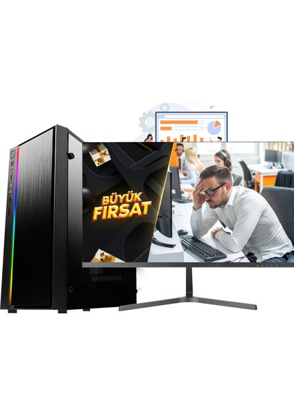 Astral KX50-M I5 12400F 16GB Ram 480GB SSD R5230 2gb 24 Monitör Ofis Bilgisayarı