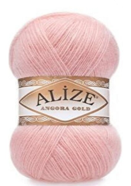 5 Adet Angora Gold El Örgü Pembe 363