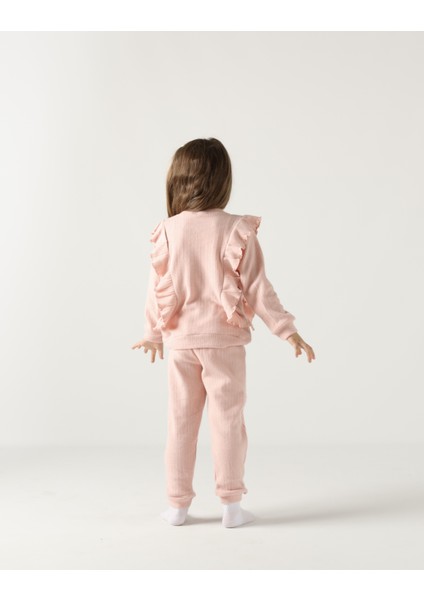 Fırfırlı Pamuklu Uzun Kollu Alt Üst Ikili Kız Çocuk Takım modelleri