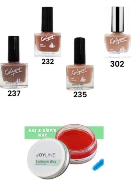 Oje 237-232-235-302+JOY Line Kaş Şekillendirici ve Sabitleyici Wax 50ML
