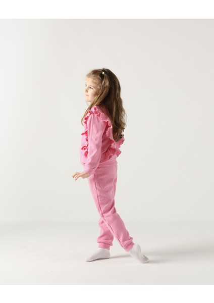 Fırfırlı Pamuklu Uzun Kollu Alt Üst Ikili Kız Çocuk Takım fiyatları