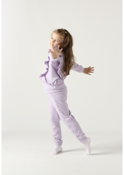 Fırfırlı Pamuklu Uzun Kollu Alt Üst Ikili Kız Çocuk Takım fiyatları