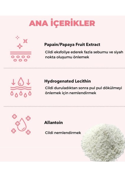 Papaya Granül Enzim Peelıng Toz Temizleyici 50 gr indirimleri