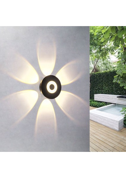 7 Watt Gün Işığı Ledli Yaprak Işık Desenli Dekoratif Iç ve Dış Mekan Aplik, Modern Tasarım Armatür indirimleri