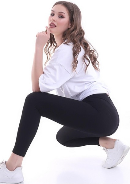 İncebelli Kadın Yüksek Bel İçi Şardonlu Fitilli Tayt Siyah fiyatları