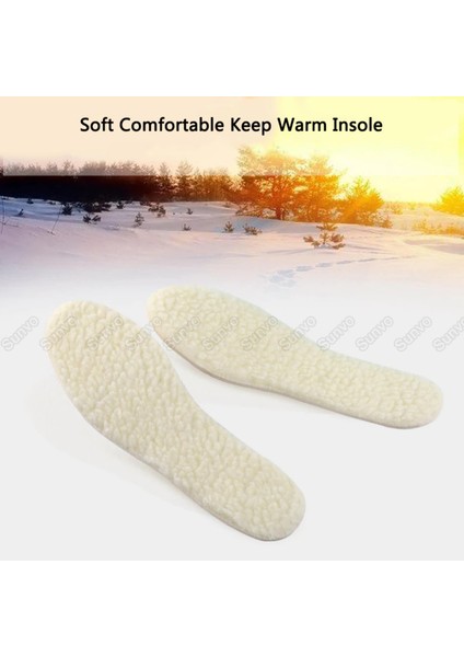 Gerçek Koyu Postu Yün Tabanlık, Kışlık Sıcak Tutan Anatomik Ayakkabı Tabanlığı, 1 Çift fırsatları