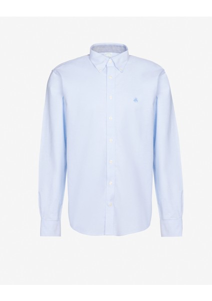 Slim Fit Klasik Yaka Mavi Erkek Gömlek BBSP23MSH089