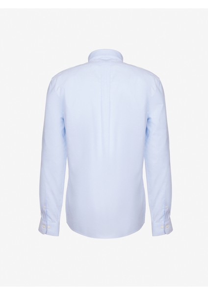 Slim Fit Klasik Yaka Mavi Erkek Gömlek BBSP23MSH089 fiyatları