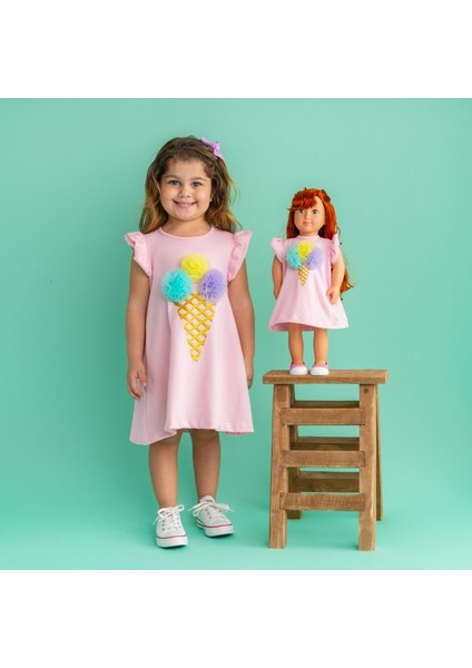Bebeğim ve Ben Elbise - Pembe Ice Cream