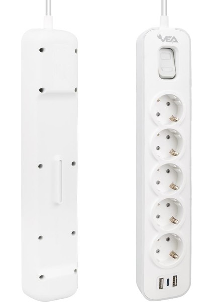 VE-NOVA105U A CLASS 5Lİ 2 USBLİ ANAHTARLI 1.5 METRE AKIM KORUMALI GRUP PRİZ (MADE IN MALAYSIA)