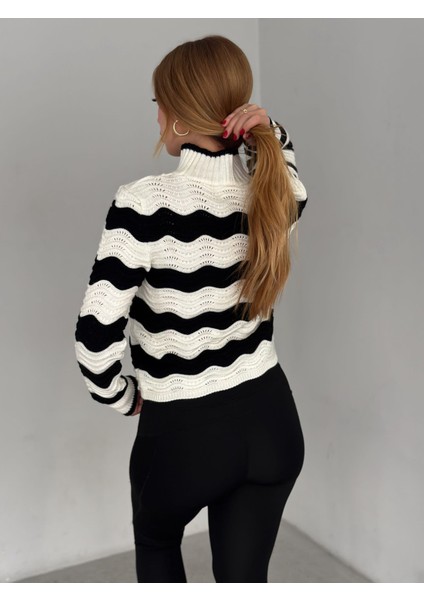 Dalga Desenli Triko Kadın Kazak fiyatları