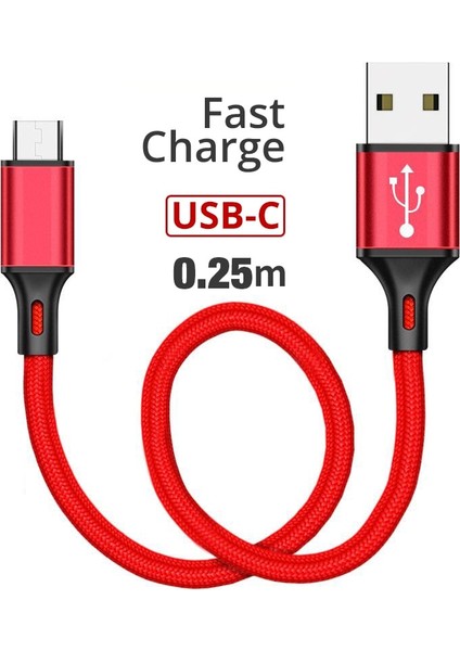 25CM Kısa Mikro USB C Tipi Şarj Aleti Kablosu Cep Telefonu Veri Kablosu iPhone 13 Pro Max Huawei P40 Samsung Xiaomi 11 USB C Kabloları (Yurt Dışından)