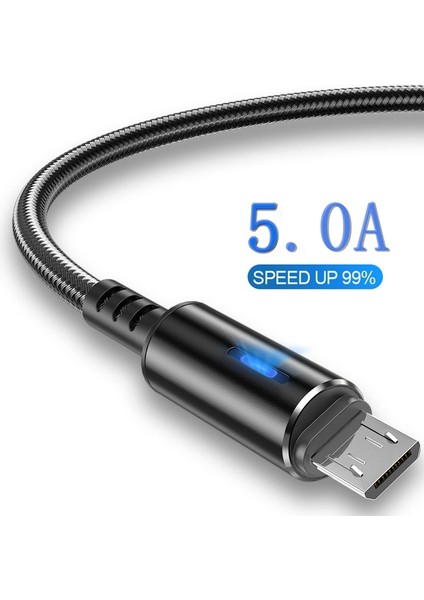 5A LED Mikro USB Kablosu USB C Kablosu Hızlı Şarj Huawei Samsung Xiaomi Mi 10 Android Cep Telefonu Aksesuarları Şarj Kabloları (Yurt Dışından)