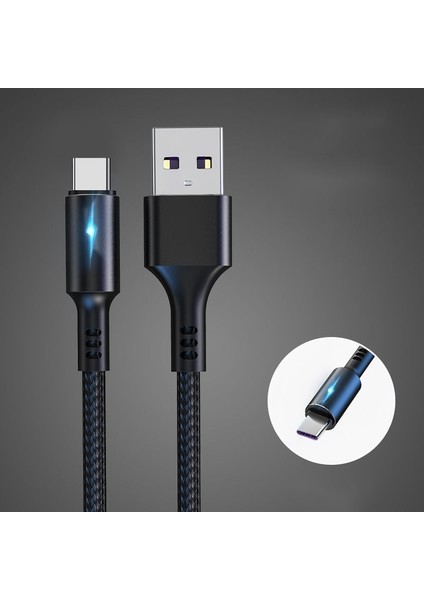 5A LED Mikro USB Kablosu USB C Kablosu Hızlı Şarj Huawei Samsung Xiaomi Mi 10 Android Cep Telefonu Aksesuarları Şarj Kabloları (Yurt Dışından)