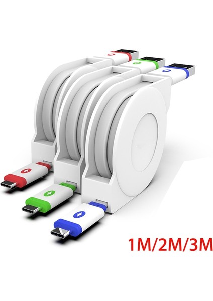 2m 3m USB C Tipi Kablo Geri Çekilebilir Samsung Huawei Xiaomi Için Usb-C Taşınabilir Tip-C Şarj Kablosu Cep Telefonu Şarj Cihazı Kabloları (Yurt Dışından)