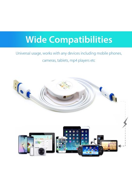 2m 3m USB C Tipi Kablo Geri Çekilebilir Samsung Huawei Xiaomi Için Usb-C Taşınabilir Tip-C Şarj Kablosu Cep Telefonu Şarj Cihazı Kabloları (Yurt Dışından) modelleri