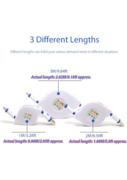 2m 3m USB C Tipi Kablo Geri Çekilebilir Samsung Huawei Xiaomi Için Usb-C Taşınabilir Tip-C Şarj Kablosu Cep Telefonu Şarj Cihazı Kabloları (Yurt Dışından) fırsatları