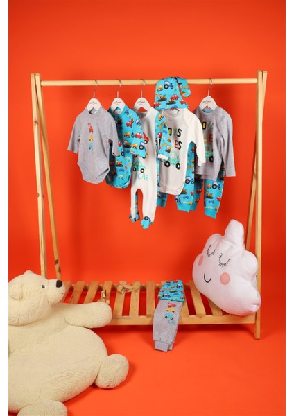 09 - 36 Ay Erkek Bebek Arabalı Pijama Takımı modelleri