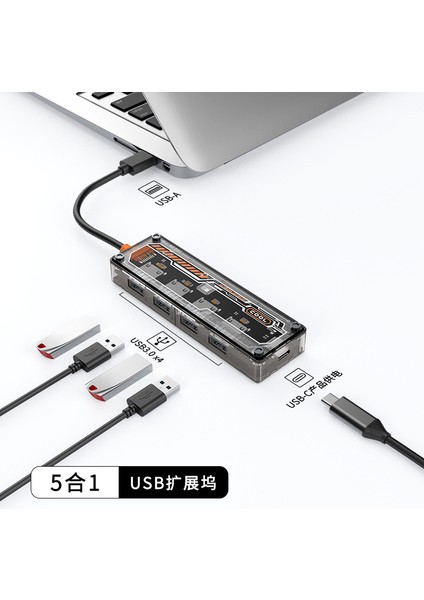 Shun Shop Perspektif 5-1 Arada USB Type-C Yerleştirme Istasyonu USB Hub Çok Fonksiyonlu Hub Yerleştirme Istasyonu Dönüştürücü (Yurt Dışından)