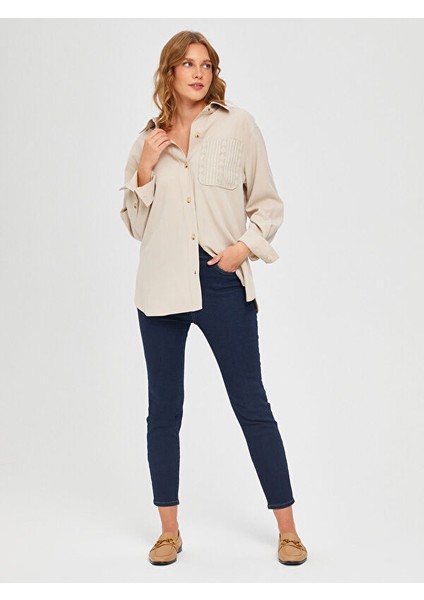 Arkası Trikolu Tencel Karışımlı Tunik 67629