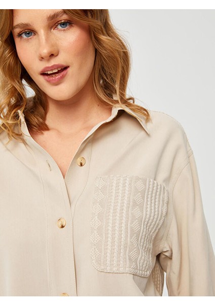 Arkası Trikolu Tencel Karışımlı Tunik 67629
