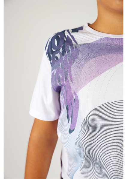 08-14 Yaş Erkek Horizontal Beyaz T-Shirt modelleri