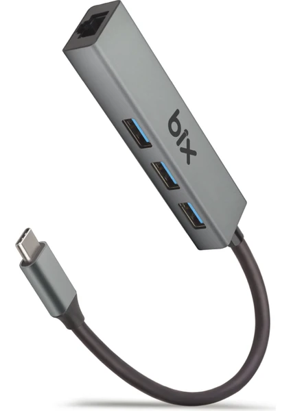 BXC06HB Type-C'den 3 Bağlantı Noktalı Gigabit Ethernet USB 3.2 Hub