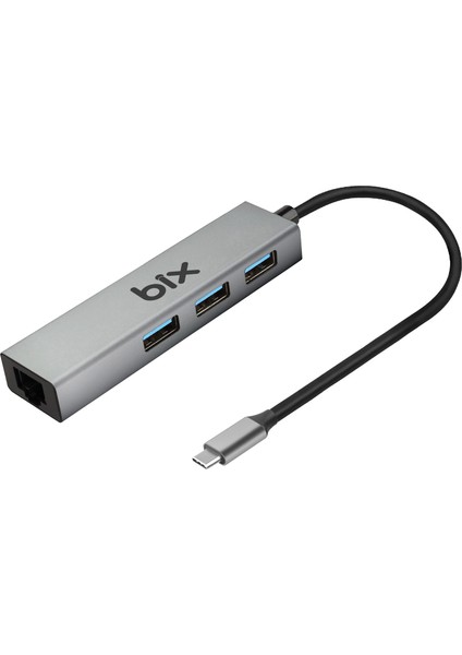 BXC06HB Type-C'den 3 Bağlantı Noktalı Gigabit Ethernet USB 3.2 Hub