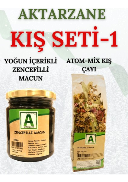 Kış Seti Zencefilli Doğal Macun 230GR Atom-Mix Kış Çayı Avantajlı 2'li Set