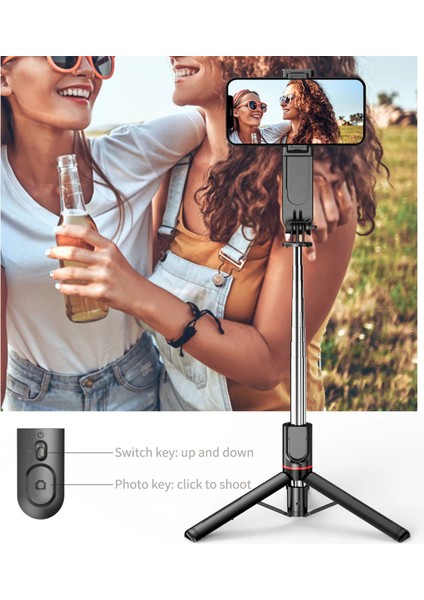 Kablosuz Bluetooth Selfie W/dolgu Işığı Lambası Telefon Tutucu ile Tripod Standı