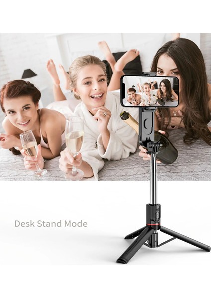 Kablosuz Bluetooth Selfie W/dolgu Işığı Lambası Telefon Tutucu ile Tripod Standı