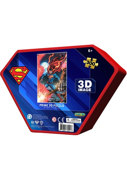 300 Parça 3D Prime Puzzle Metal Kutu: Superman