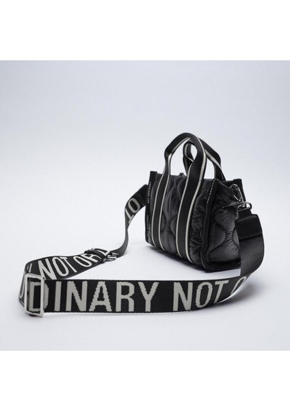 Siyah Naylon Çok Yönlü Mini Mektup Crossbody Alışveriş Çanta (Yurt Dışından) fırsatları