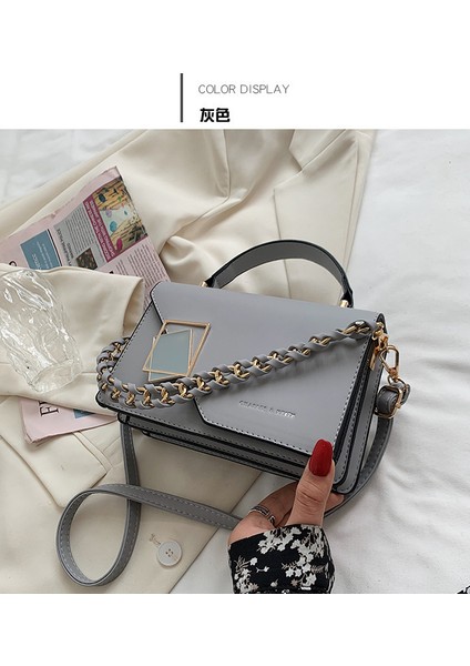 Stil Omuz Dokulu Alışveriş Taşınabilir Zincir Pu Moda Crossbody Çanta (Yurt Dışından)