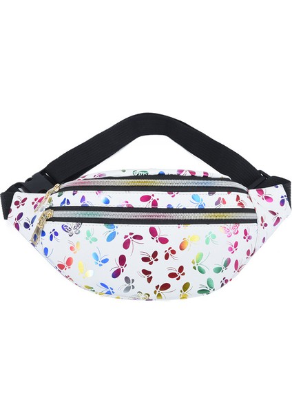 Çift Fermuarlı Bel Renkli Bayan Göğüs Pu Cep Telefonu Crossbody Çanta (Yurt Dışından)