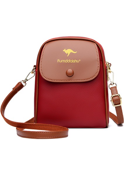Moda Kadın Cep Telefonu Bozuk Para Cüzdanı Çok Katmanlı Omuz Crossbody Çanta (Yurt Dışından)