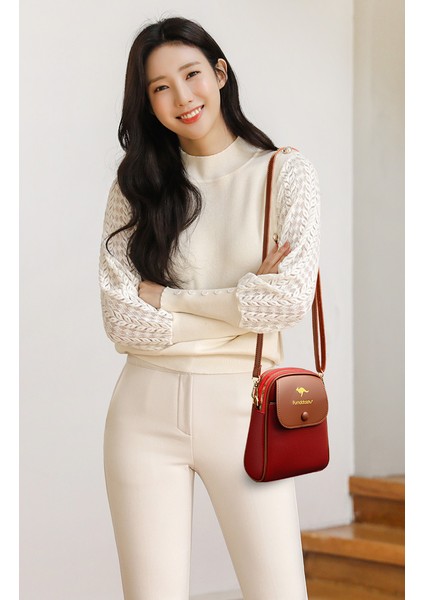 Moda Kadın Cep Telefonu Bozuk Para Cüzdanı Çok Katmanlı Omuz Crossbody Çanta (Yurt Dışından) modelleri