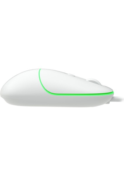 Lenovo Lecoo MS110 USB Kablolu RGB 2400DPI 4 Tuşlu Sessiz Click Optik Mouse Beyaz