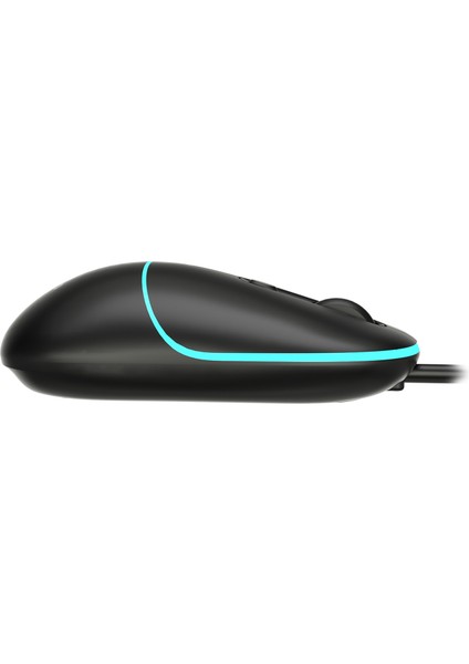 Lenovo Lecoo MS110 USB Kablolu RGB 2400DPI 4 Tuşlu Sessiz Click Optik Mouse Siyah