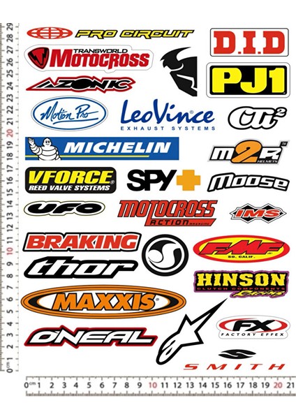 Motorsiklet Kask Leptop Telefon Arkası Sticker Çıkartma Seti
