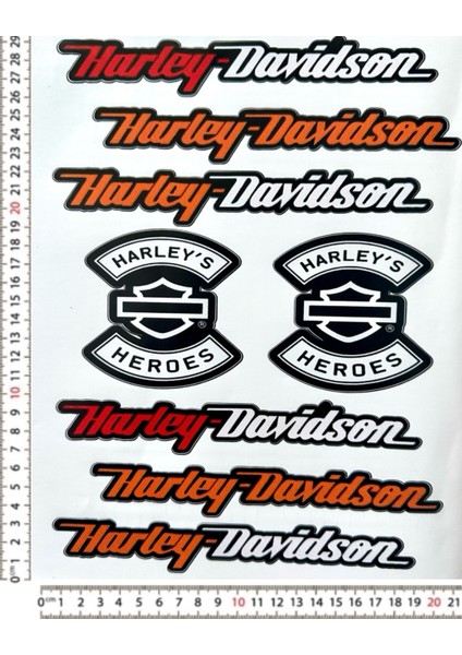 Harley Davidson Motorsiklet Kask Leptop Sticker Çıkartma Seti