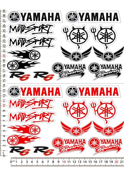 Yamaha Motosport Motorsiklet Kask Sticker Çıkartma Seti